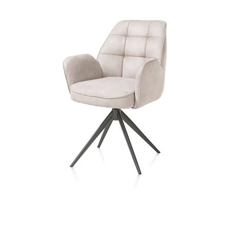 Bell, chaise à accoudoirs - piétement graphite - pivotante - relax - confort ressorts - tissu Calabria - Henders and Hazel
