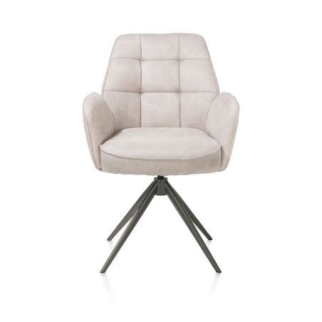 Bell, chaise à accoudoirs - piétement graphite - pivotante - relax - confort ressorts - tissu Calabria - Henders and Hazel