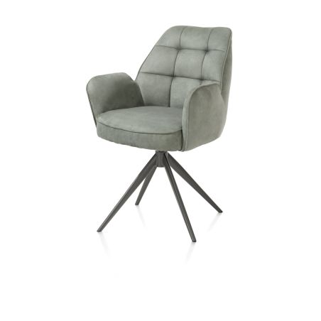 Bell, chaise à accoudoirs - piétement graphite - pivotante - relax - confort ressorts - tissu Calabria - Henders and Hazel