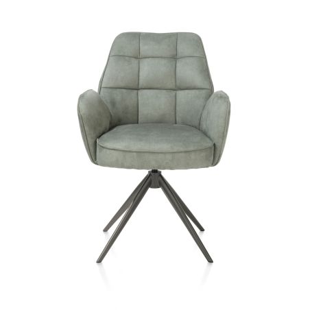 Bell, chaise à accoudoirs - piétement graphite - pivotante - relax - confort ressorts - tissu Calabria - Henders and Hazel