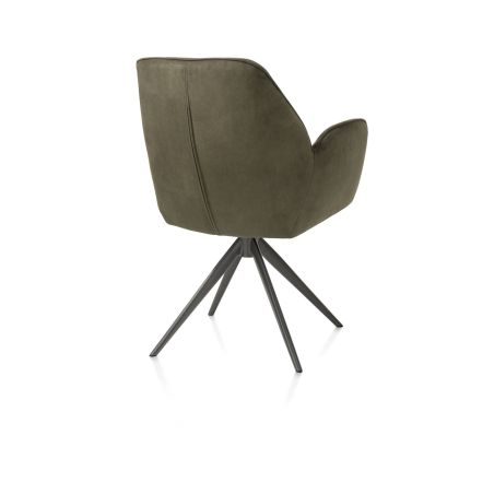 Bell, chaise à accoudoirs - piétement graphite - pivotante - relax - confort ressorts - tissu Calabria - Henders and Hazel