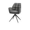 Bell, chaise à accoudoirs - piétement noir - pivotante - relax - confort ressorts - tissu Calabria