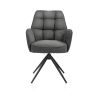 Bell, chaise à accoudoirs - piétement noir - pivotante - relax - confort ressorts - tissu Calabria