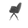 Bell, chaise à accoudoirs - piétement noir - pivotante - relax - confort ressorts - tissu Calabria