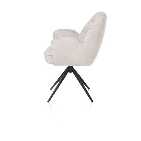 Bell, chaise à accoudoirs - piétement noir - pivotante - relax - confort ressorts - tissu Calabria