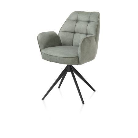 Bell, chaise à accoudoirs - piétement noir - pivotante - relax - confort ressorts - tissu Calabria