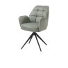 Bell, chaise à accoudoirs - piétement noir - pivotante - relax - confort ressorts - tissu Calabria