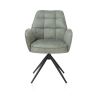 Bell, chaise à accoudoirs - piétement noir - pivotante - relax - confort ressorts - tissu Calabria