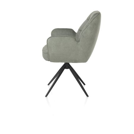 Bell, chaise à accoudoirs - piétement noir - pivotante - relax - confort ressorts - tissu Calabria