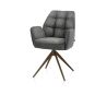 Bell, chaise à accoudoirs - piétement steelbrown - pivotante - relax - confort ressorts - tissu Calabria