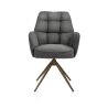Bell, chaise à accoudoirs - piétement steelbrown - pivotante - relax - confort ressorts - tissu Calabria