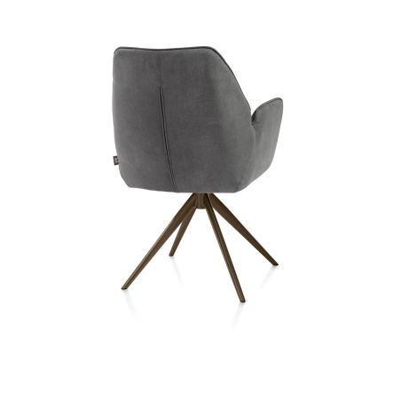 Bell, chaise à accoudoirs - piétement steelbrown - pivotante - relax - confort ressorts - tissu Calabria