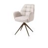 Bell, chaise à accoudoirs - piétement steelbrown - pivotante - relax - confort ressorts - tissu Calabria