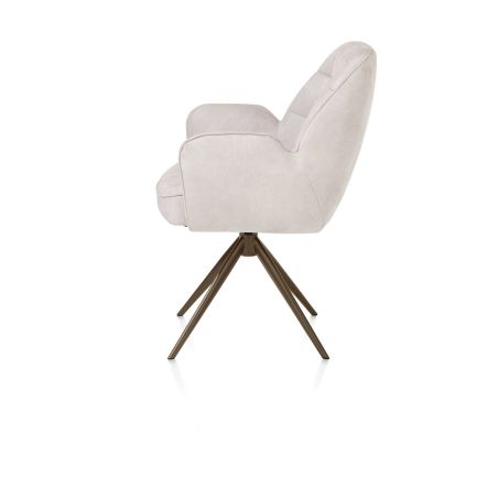 Bell, chaise à accoudoirs - piétement steelbrown - pivotante - relax - confort ressorts - tissu Calabria
