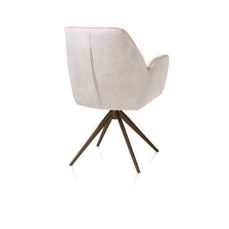 Bell, chaise à accoudoirs - piétement steelbrown - pivotante - relax - confort ressorts - tissu Calabria