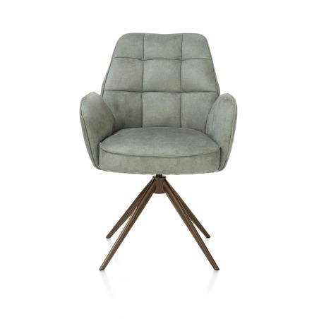 Bell, chaise à accoudoirs - piétement steelbrown - pivotante - relax - confort ressorts - tissu Calabria