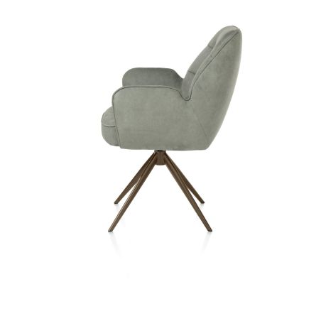 Bell, chaise à accoudoirs - piétement steelbrown - pivotante - relax - confort ressorts - tissu Calabria