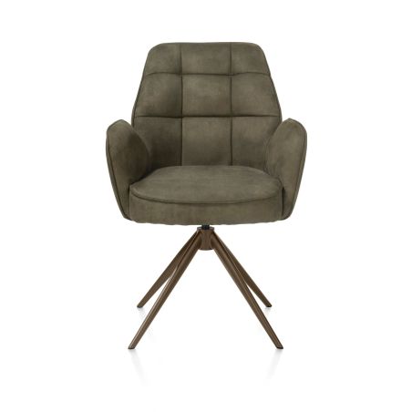 Bell, chaise à accoudoirs - piétement steelbrown - pivotante - relax - confort ressorts - tissu Calabria