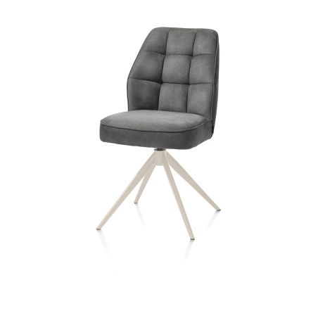 Bell, chaise - piétement crème - pivotante - relax - confort ressorts - tissu Calabria