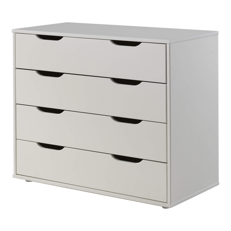Commode Piny blanc à 4 tiroirs pour lit enfant 85 cm 