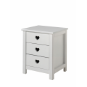 Table de chevet Adora blanc laqué