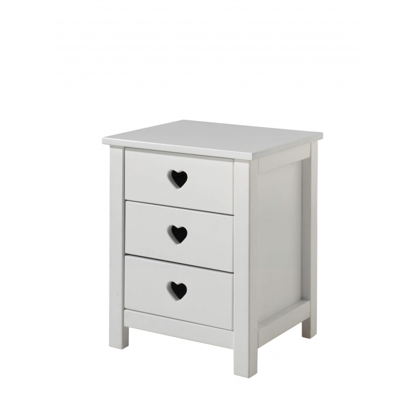Table de chevet Adora blanc laqué