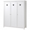 Armoire Adora blanc laqué à 3 portes 159 cm