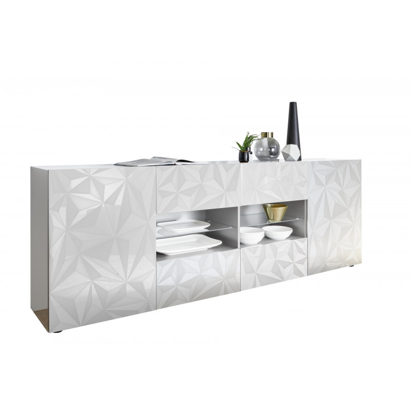 Buffet 2 portes - 4 tiroirs VENEZIA BLANC 241 cm
