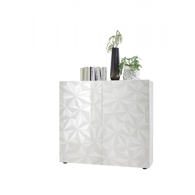 Meuble bar 2 portes VENEZIA BLANC 121 cm