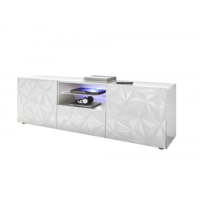 Meuble TV 2 portes - 1 tiroir VENEZIA BLANC 181 cm