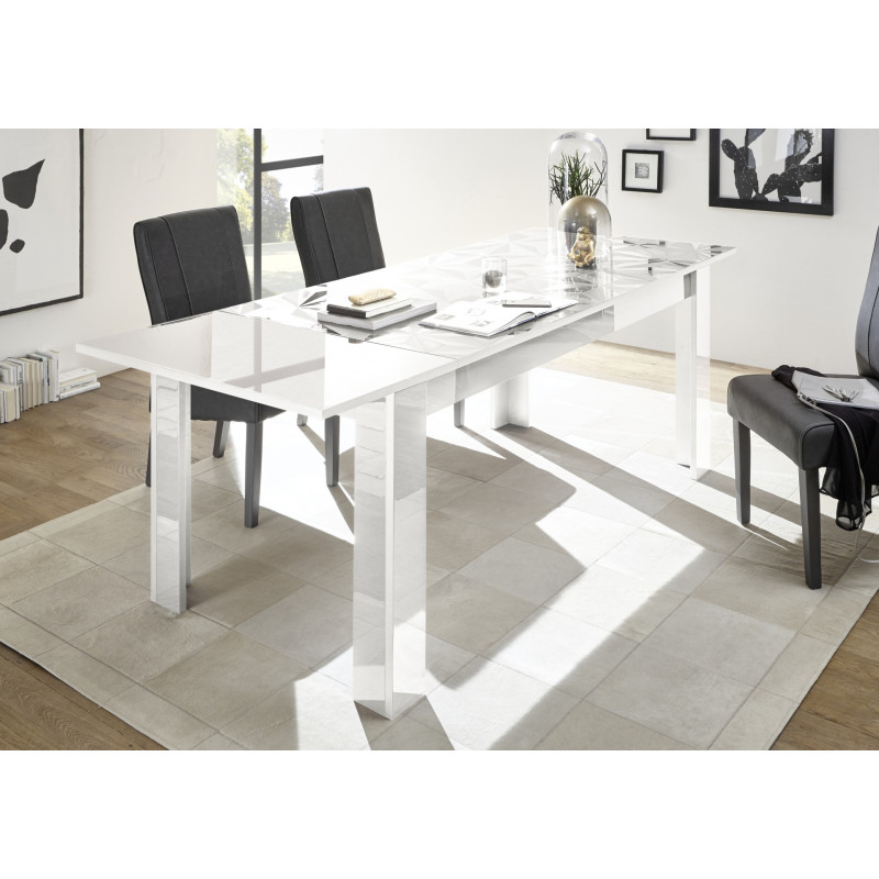 Table à allonge VENEZIA BLANC 137(+48)/90 cm