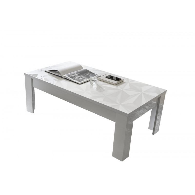 Table basse VENEZIA BLANC 122/65 cm