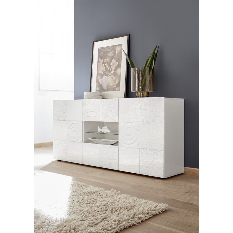 Buffet 2 portes - 2 tiroirs CARO BLANC 181 cm