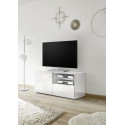 Meuble TV 1 porte - 1 tiroir CARO BLANC 122 cm