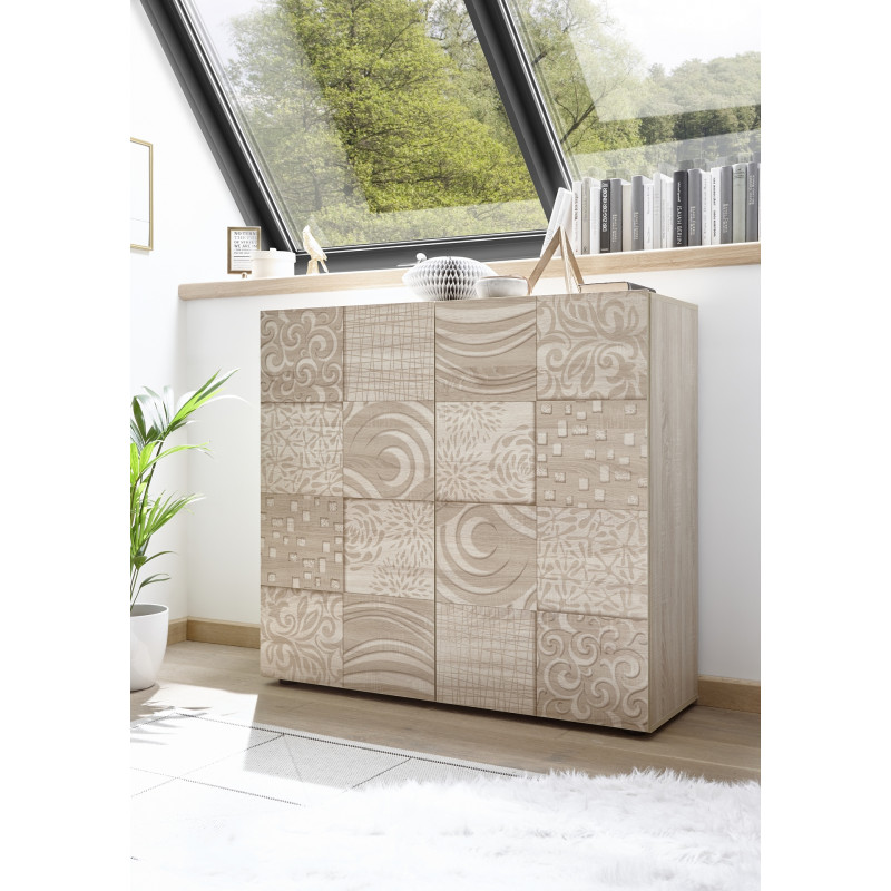 Meuble bar 2 portes CARO CHENE 121 cm