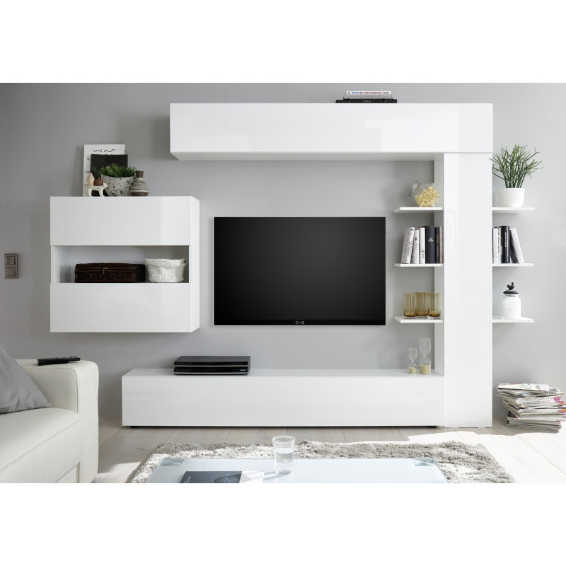 Ensemble meuble TV design SIROCCO - compo 2 - 285 x 187 cm