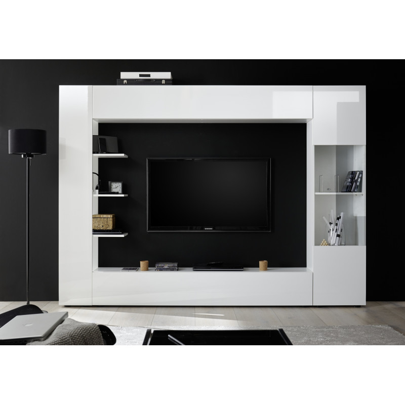 Ensemble meuble TV design SIROCCO - compo 1 - 285 x 187 cm