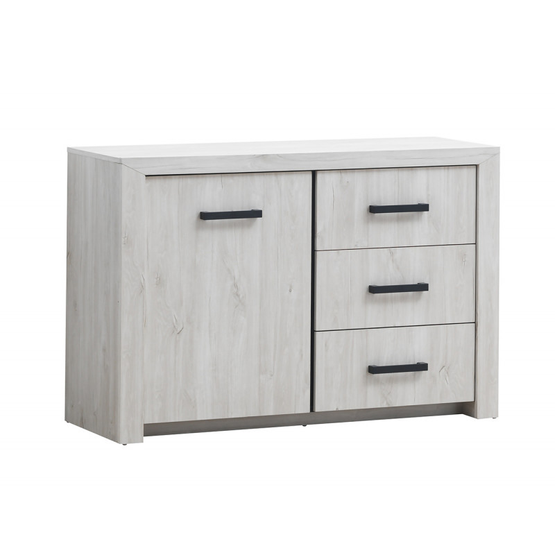 Commode 120 cm DESIR avec 1 porte et 3 tiroirs