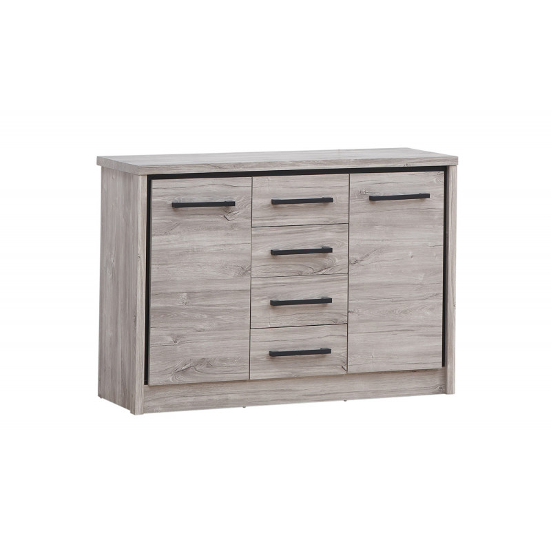 Commode 120 cm CELIA avec 2 portes et 4 tiroirs