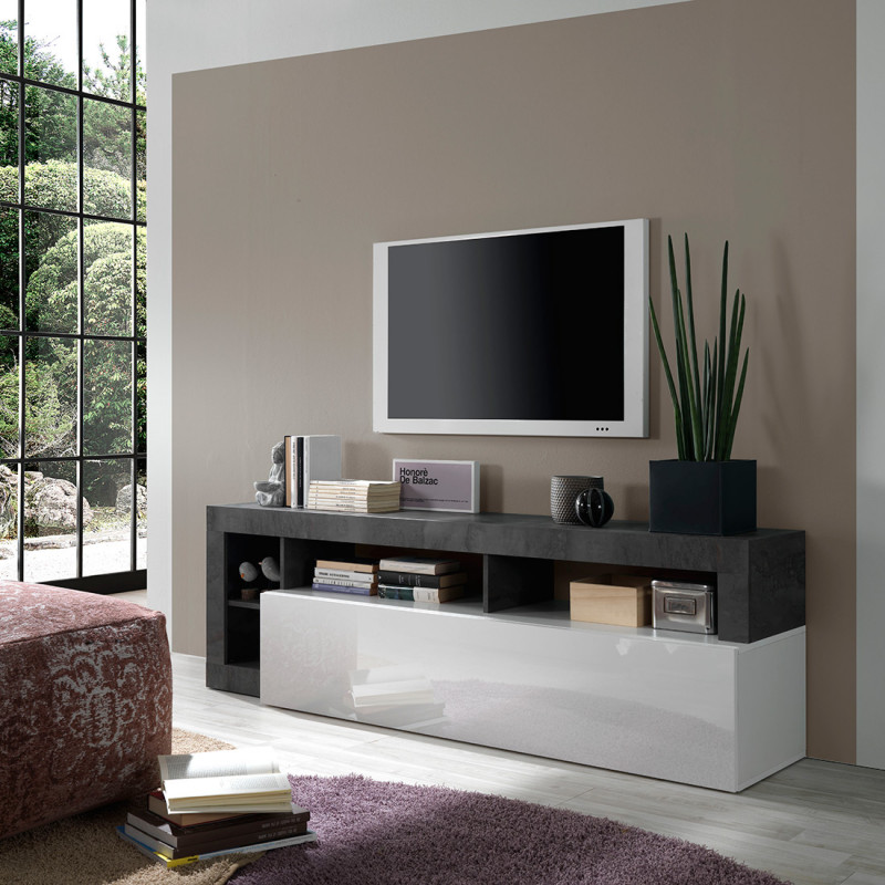 Meuble TV design BURGA 184 cm - proposé en 2 finitions