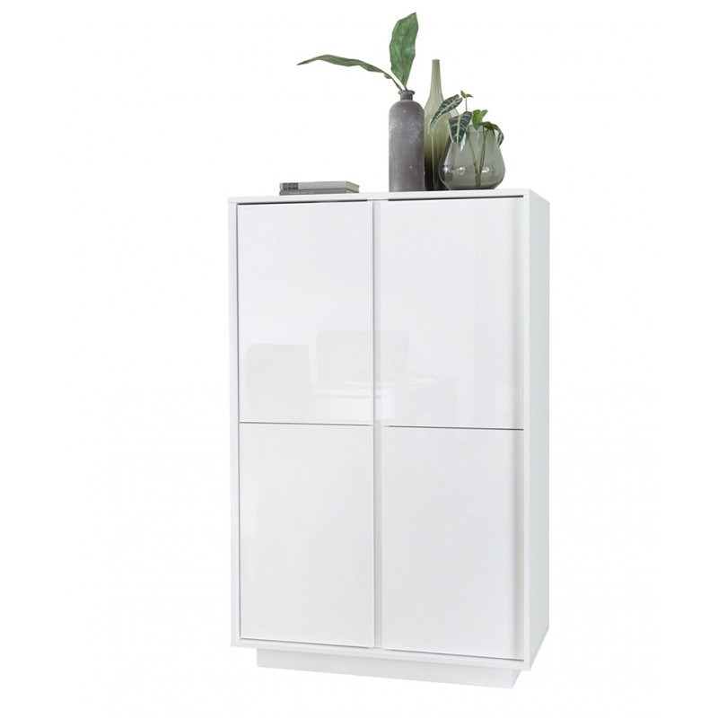 Bar 4 portes 92 cm Rocket White en blanc brillant