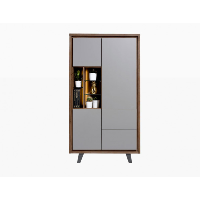 Armoire BOX 3-portes + 2-tiroirs + 5-niches - 110 cm (+ LED) - Henders&Hazel