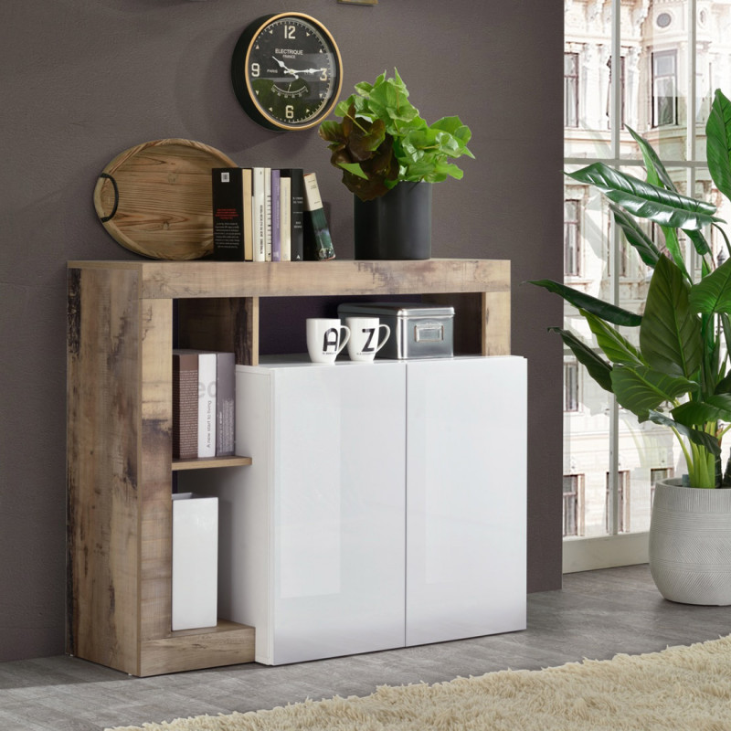 Buffet design 2 portes BURGA 108 cm - proposé en 2 finitions