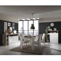 Salle à manger Burga en coloris blanc brillant et pero avec table 180 cm avec allonge