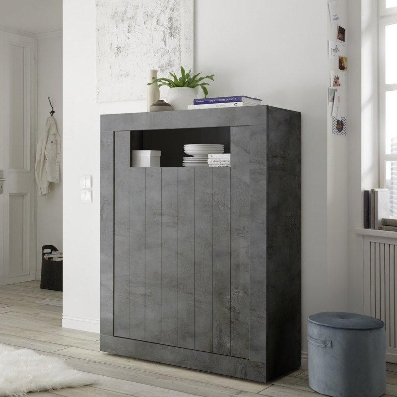 Bahut haut 110 x 144 cm TORNADO en coloris oxyde avec 2 portes