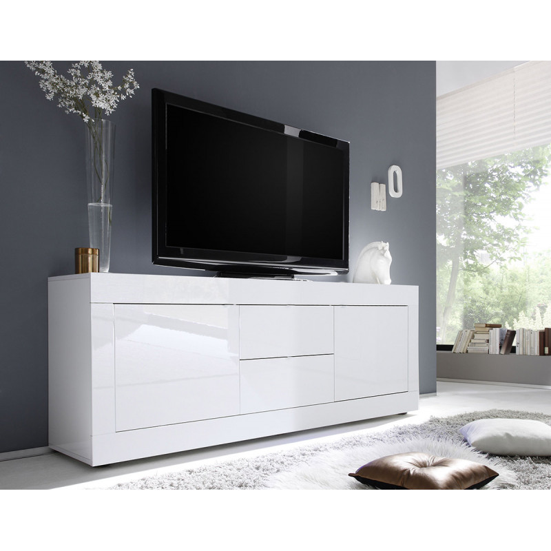 Meuble TV BERGAME avec 2 portes et 2 tiroirs