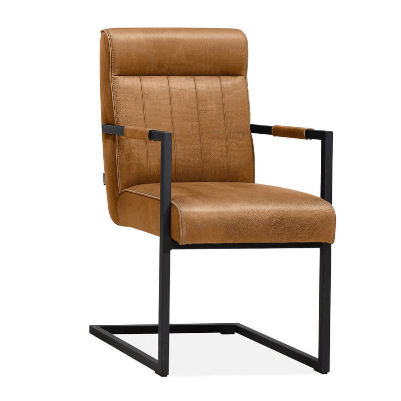 Chaise de salle à manger Logano Max en tissu avec accoudoirs