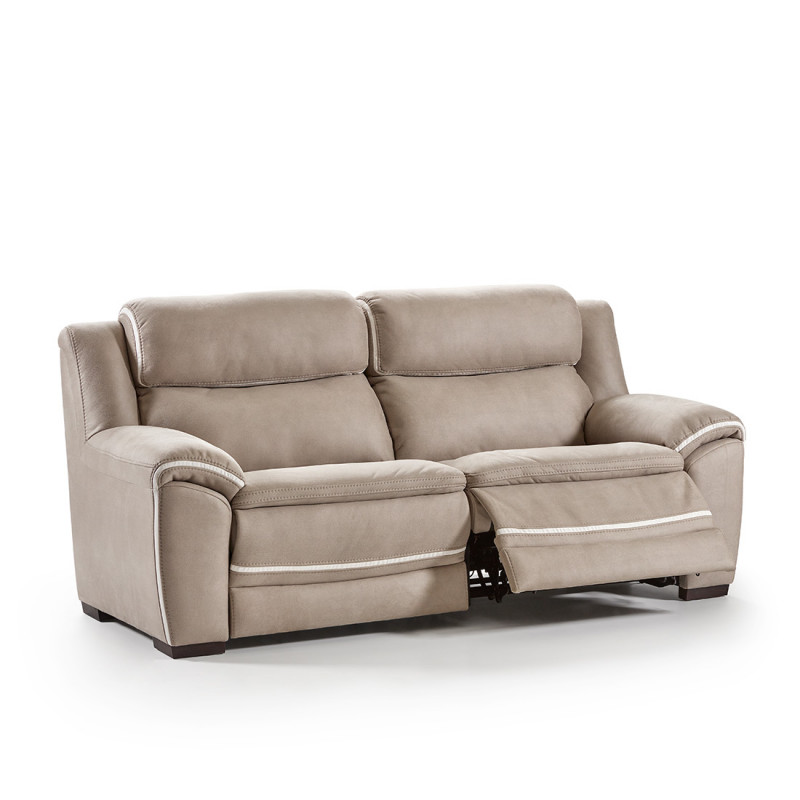 Canapé 3 places fixes 203 cm Balooba en tissu et simili