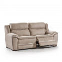 Canapé 3 places 203 cm Balooba en tissu et simili avec 2 relax électriques
