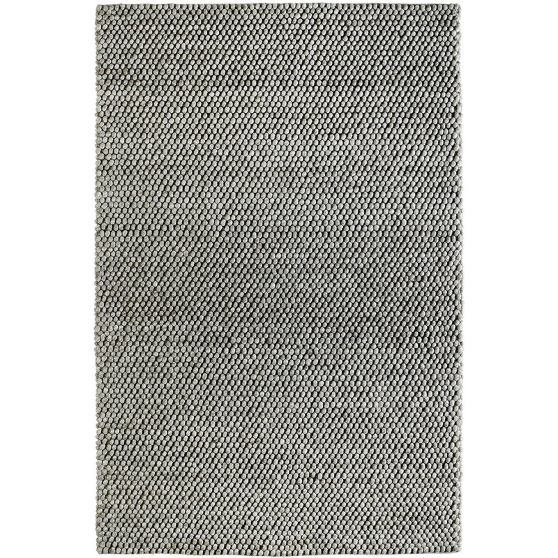Tapis My Loft Taupe en laine et viscose cousu main